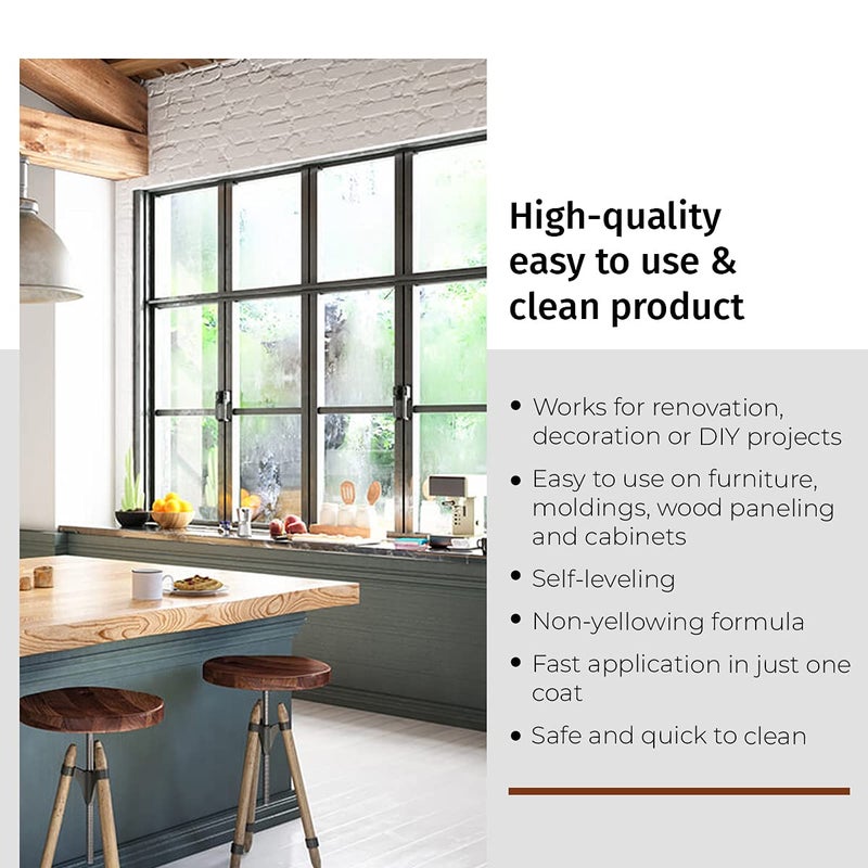 SamaN Interior Water Based Varnish with Aluminum Oxide â€“ Crystal Clear Wood Finish â€“ Satin Finish â€“ 160-031-1L â€“ 1 Quart / 946 ml - Image 4